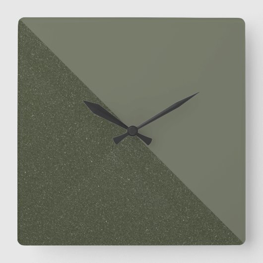 Moderne gespleten mosgroene wandklok (Voorkant)