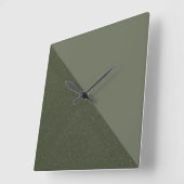 Moderne gespleten mosgroene wandklok (Hoek)