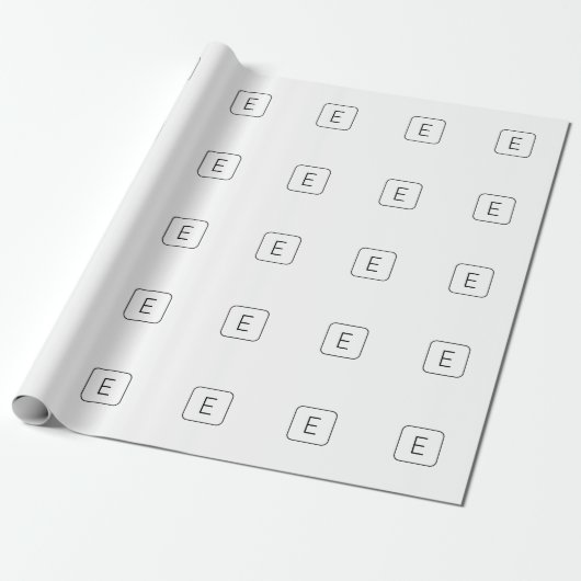 Moderne gestileerde initiële monogram | Wit & Zwar Cadeaupapier (Uitgerold)