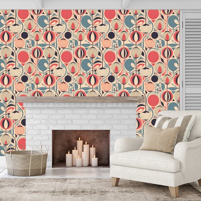 Moderne gestileerde kelken en zaaddozen Peel & Sti Behang (Creator heeft geüpload)