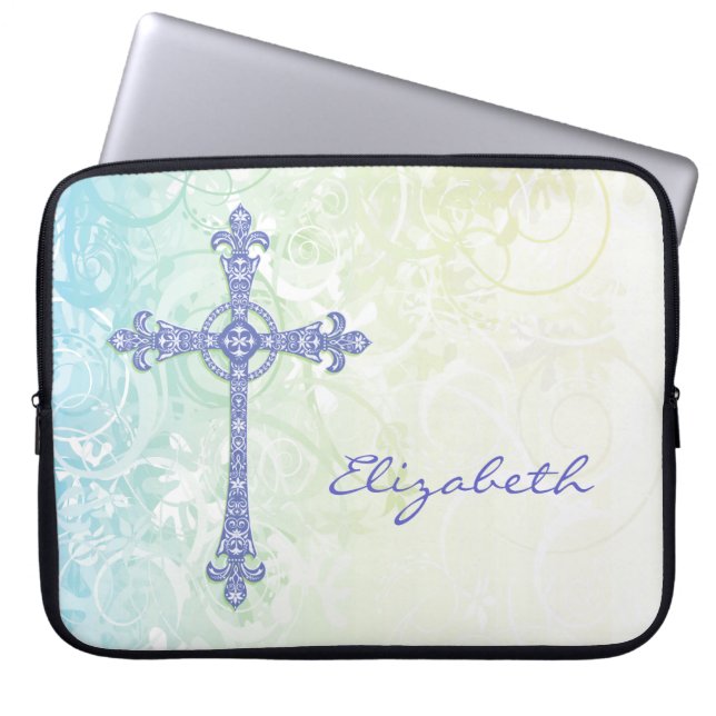 Moderne gestileerde kruis laptophoes laptop sleeve (Voorkant)