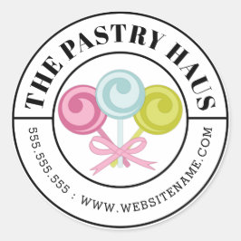 Moderne gestileerde taart Poppen Snoep gebogen tek Ronde Sticker