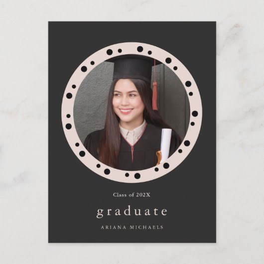 Moderne gestippelde fotoframe uitnodiging voor afs (Voorkant)