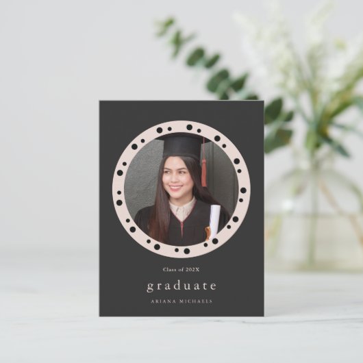 Moderne gestippelde fotoframe uitnodiging voor afs (Staand voorkant)