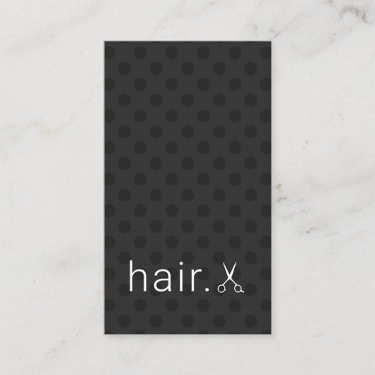 Moderne gestippelde zwart-witte schaar Haarstylist Visitekaartje (Voorkant)