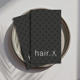 Moderne gestippelde zwart-witte schaar Haarstylist Visitekaartje