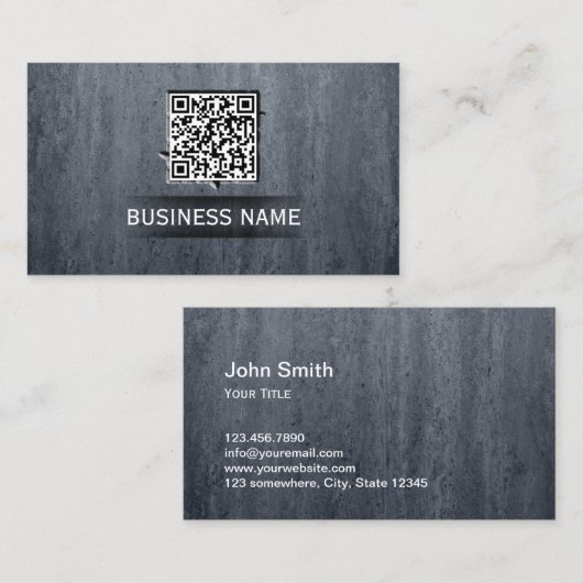 Moderne gestone achtergrondcode voor QR-kwaliteit Visitekaartje (Voorkant / Achterkant)