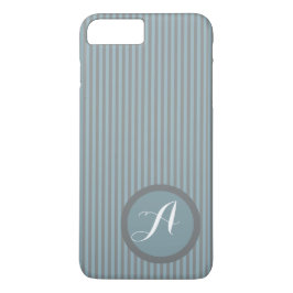 Moderne, gestreept blauwe monogram telefoontas Case-Mate iPhone case