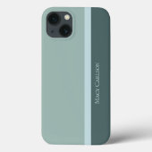 Moderne, gestreept Blauwgroen Groen en Babyblauw Case-Mate iPhone Case (Achterkant)