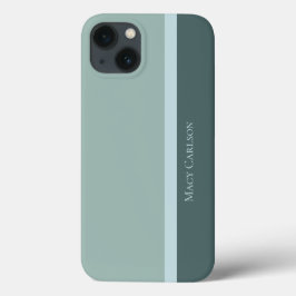 Moderne, gestreept Blauwgroen Groen en Babyblauw Case-Mate iPhone Case