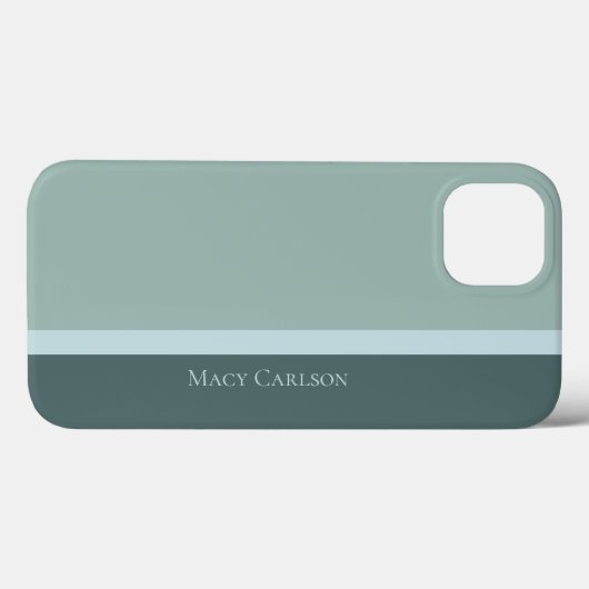 Moderne, gestreept Blauwgroen Groen en Babyblauw Case-Mate iPhone Case (Achterkant (horizontaal))