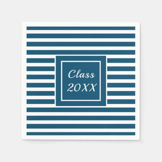 Moderne gestreepte gepersonaliseerde afgestudeerde servet (Voorkant)