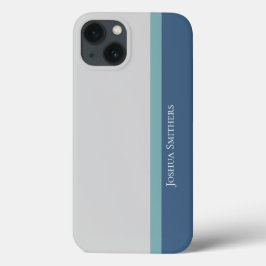 Moderne gestreepte grijze, turquoise en blauwe Case-Mate iPhone case