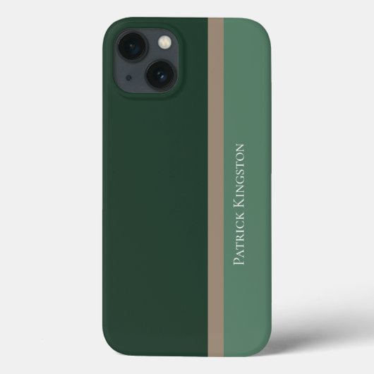 Moderne gestreepte groene en kaki bruine kleurblok Case-Mate iPhone case (Achterkant)