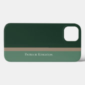 Moderne gestreepte groene en kaki bruine kleurblok Case-Mate iPhone case (Achterkant (horizontaal))