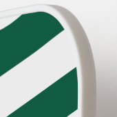Moderne gestreepte groene witte monogram picklebal pickleball paddle (Links Detail)