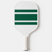 Moderne gestreepte groene witte monogram picklebal pickleball paddle (Achterkant)
