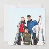 Moderne gestreepte kerst platte foto feestdagenkaart (Achterkant)