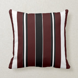 Moderne gestreepte kussen-Huis-Maroon/Zwart/Wit Kussen