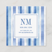 Moderne gestreepte monogram ontwerp vierkante visitekaartje (Achterkant)