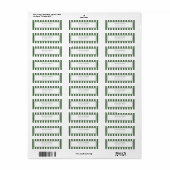 Moderne gestreepte olijfgroene trouwnaam etiket (Full Sheet)