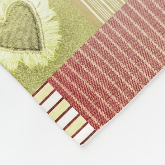 Moderne Gestreepte Patchwork Quilt Roze Beige Hart Fleece Deken (Hoek)