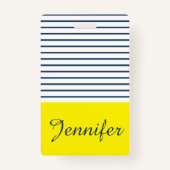 Moderne gestreepte patroon badge (Achterkant)