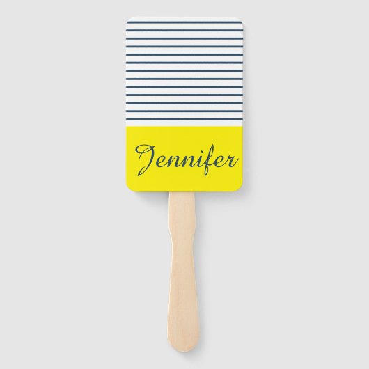 Moderne gestreepte patroon handwaaier (Achterkant)