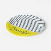 Moderne gestreepte patroon papieren bordje (Gekanteld)