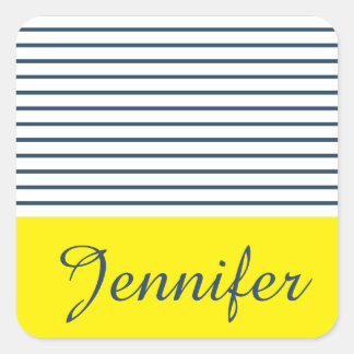 Moderne gestreepte patroon vierkante sticker