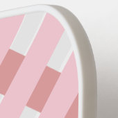 Moderne gestreepte roze monogram pickleballpaddle pickleball paddle (Links Detail)