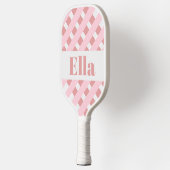 Moderne gestreepte roze monogram pickleballpaddle pickleball paddle (Links)