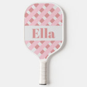 Moderne gestreepte roze monogram pickleballpaddle pickleball paddle (Achterkant)