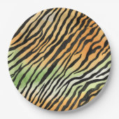 Moderne Gestreepte tijgerhuid Print grote katten k Papieren Bordje (Voorkant)