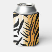 Moderne gestreepte tijgerhuiden Print grote katten Blikjeskoeler (Blikje Achterkant)