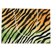 Moderne gestreepte tijgerhuiden Print grote katten Groot Cadeauzakje (Achterkant)