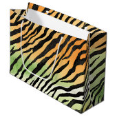 Moderne gestreepte tijgerhuiden Print grote katten Groot Cadeauzakje (Voorkant Gekanteld)