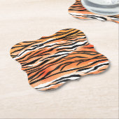 Moderne gestreepte tijgerhuiden Print grote katten Kartonnen Onderzetters (Gekanteld)