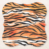 Moderne gestreepte tijgerhuiden Print grote katten Kartonnen Onderzetters (Voorkant)