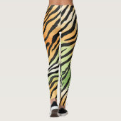 Moderne gestreepte tijgerhuiden Print grote katten Leggings (Achterkant)