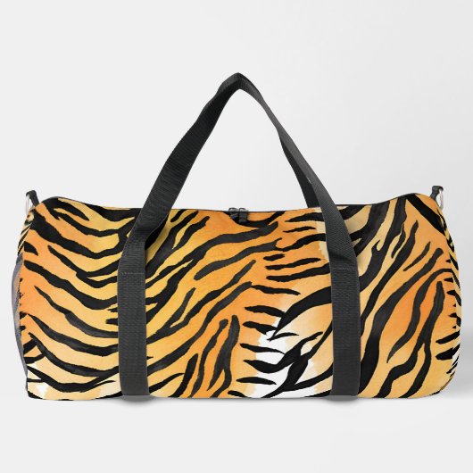 Moderne gestreepte tijgerhuiden Print grote katten Plunjezak (Achterkant)