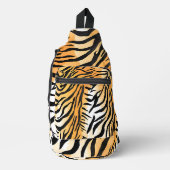 Moderne gestreepte tijgerhuiden Print grote katten Sling Bag (Voorkant)