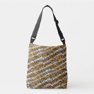 Moderne gestreepte tijgerhuiden Print wilde dieren Crossbody Tas