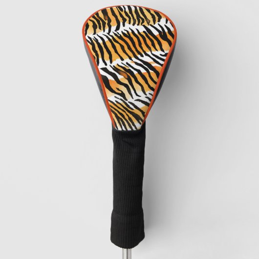 Moderne gestreepte tijgerhuiden Print wilde dieren Golfheadcover (Voorkant)