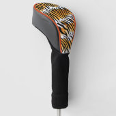 Moderne gestreepte tijgerhuiden Print wilde dieren Golfheadcover (Schuin)