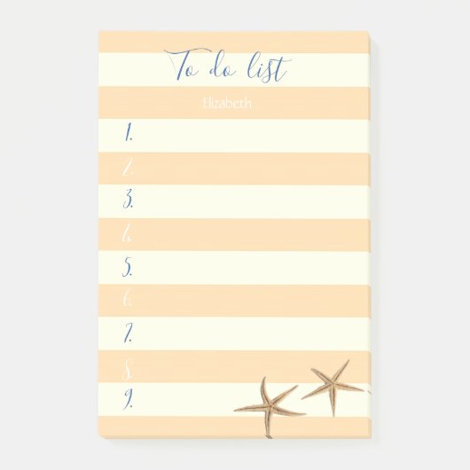 Moderne gestreepte,Zee sterren,Te Doen Lijst Post-it® Notes (Voorkant)