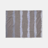 Moderne gestreepte zilvergrijze taupe metallic loo fleece deken (Voorkant (Horizontaal))