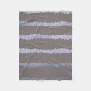 Moderne gestreepte zilvergrijze taupe metallic loo fleece deken