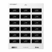 Moderne gestreepte zwart & wit etiket (Full Sheet)