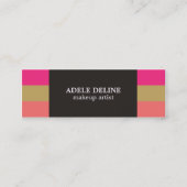 Moderne gestripte kleurige Chic Makeup artiest Mini Visitekaartje (Voorkant)